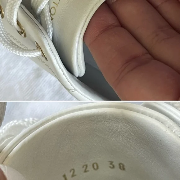 Louis Vuitton White Leather Sneakers - Picture 2 of 11